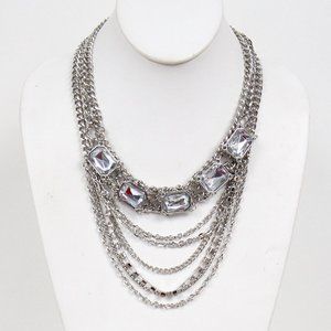 Bijou Drive silver link and rhinestones necklace